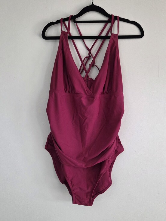 Other - Cranberry One Piece Swim Bathing Suit XL Adjustable Straps Like New
